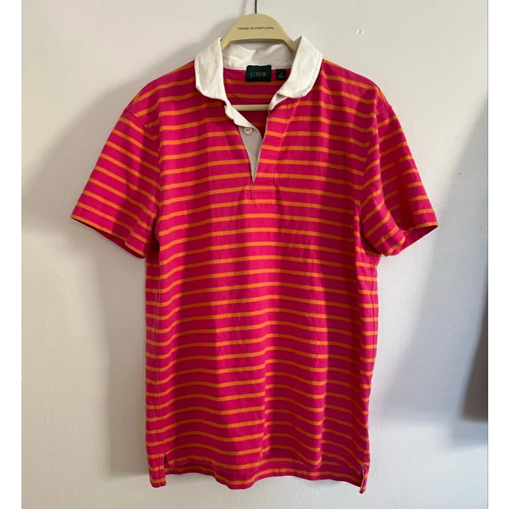 J. Crew short sleeve striped rugby shirt M